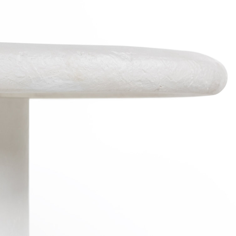Modern Round 60'' Beige Marble & Wood Dining Table