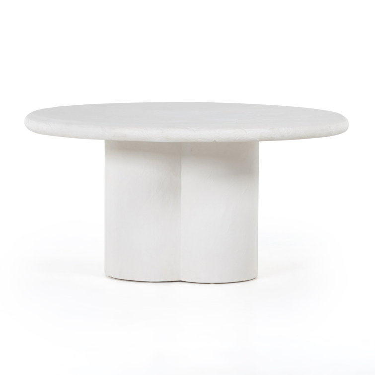 Modern Round 60'' Beige Marble & Wood Dining Table
