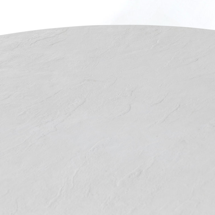 Modern Round 60'' Beige Marble & Wood Dining Table