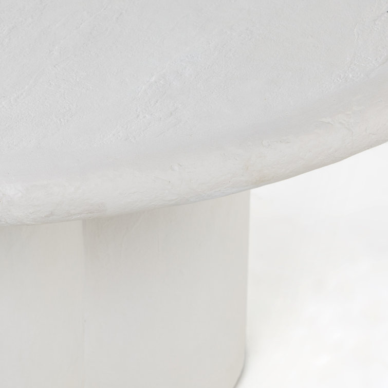 Modern Round 60'' Beige Marble & Wood Dining Table