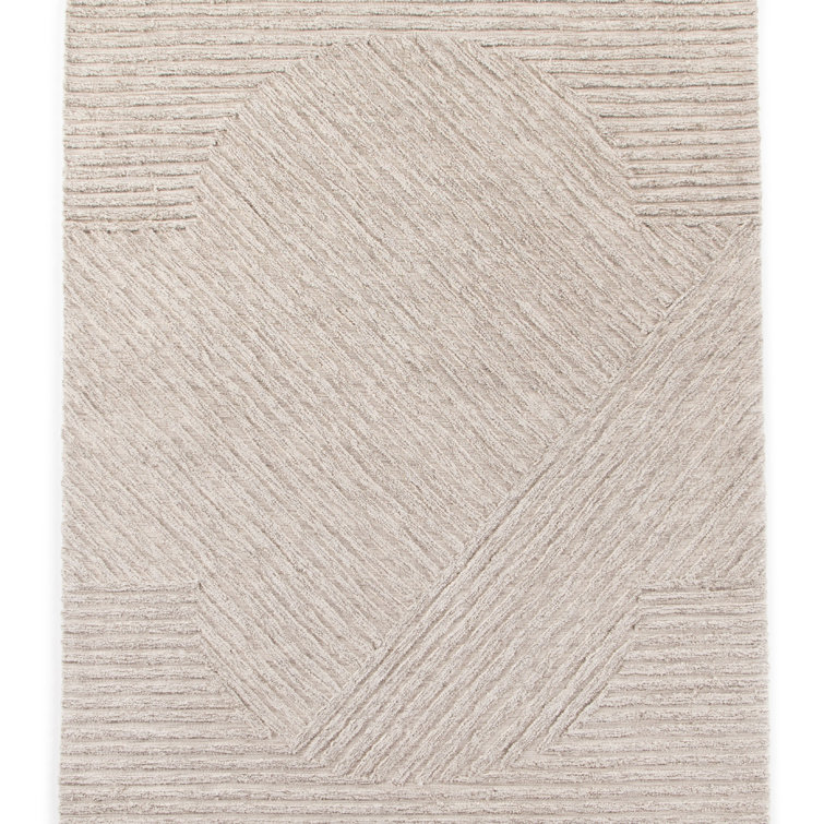 Heathered Beige 9' x 12' Handmade Wool Area Rug