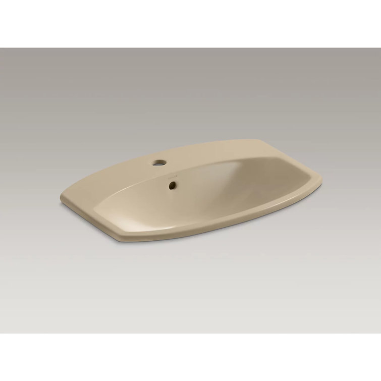 Cimarron White Ceramic Rectangular Drop-in Bathroom Sink