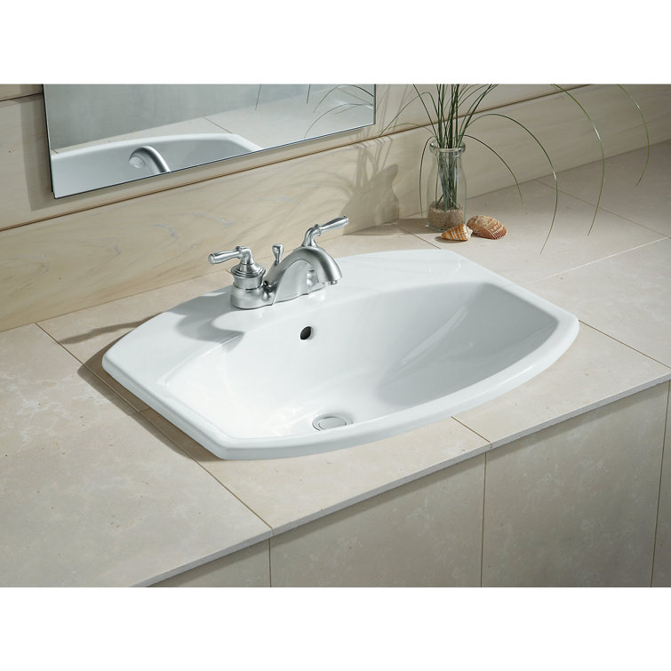 Cimarron Biscuit Oval Ceramic Topmount Bathroom Sink