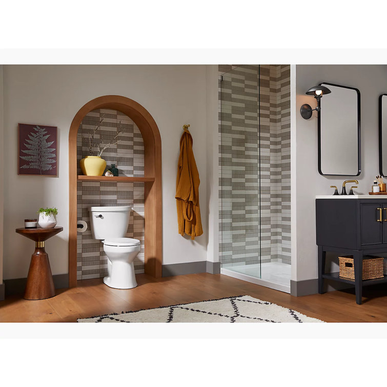 White Two-Piece Elongated High Efficiency Toilet