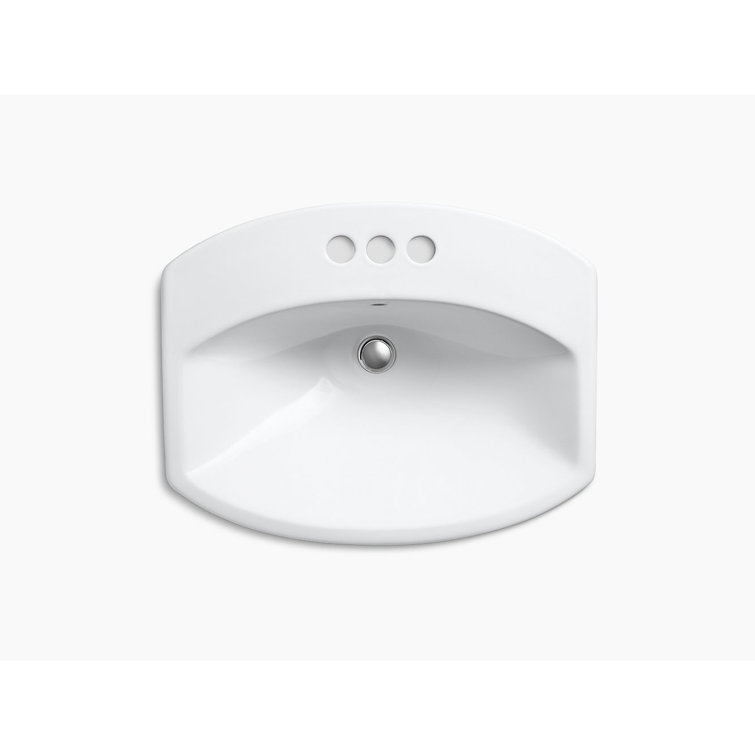 Cimarron® Vitreous China Rectangular Drop-In Bathroom Sink with Overflow