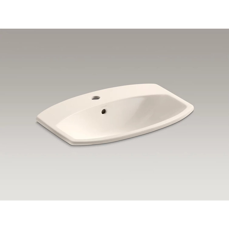 Cimarron White Ceramic Rectangular Drop-in Bathroom Sink