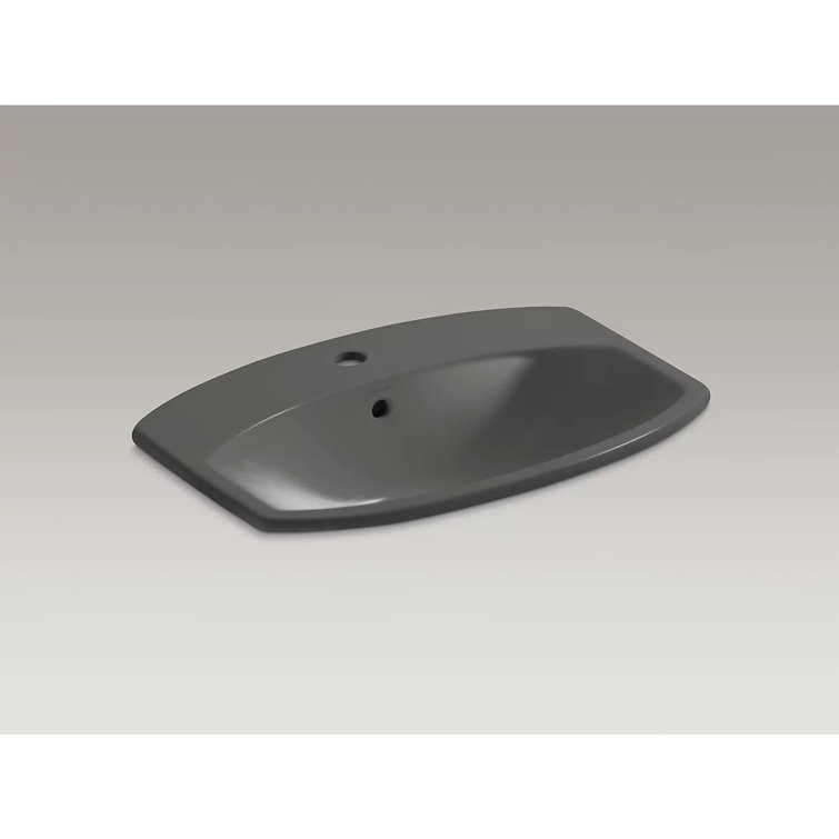 Cimarron Classic White Oval Ceramic Drop-In Sink with Overflow