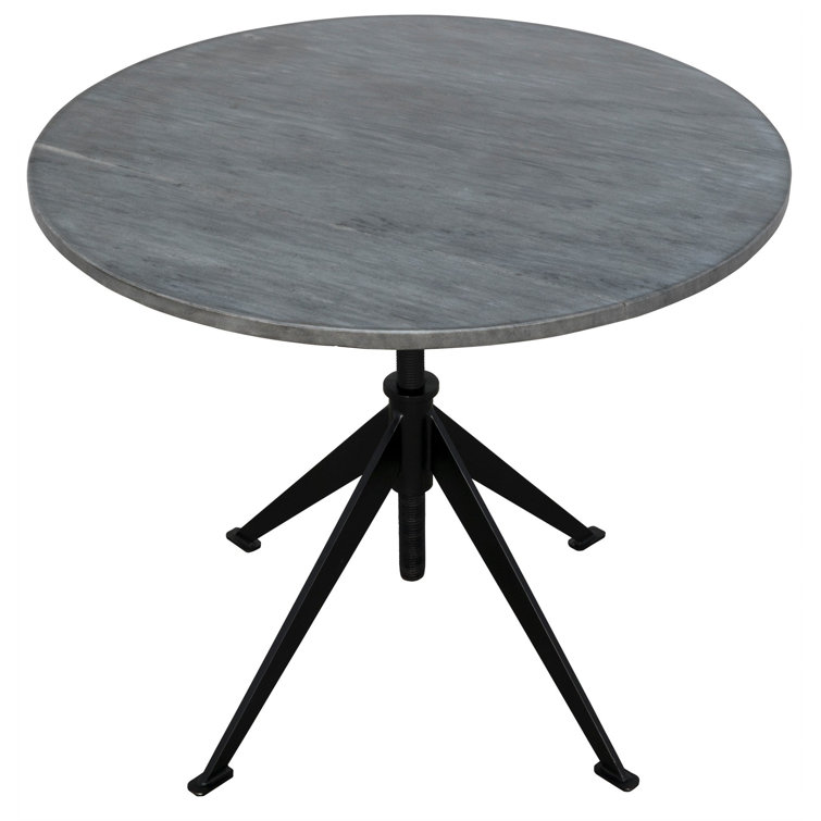 Gray Round Marble Top Adjustable Bistro Table