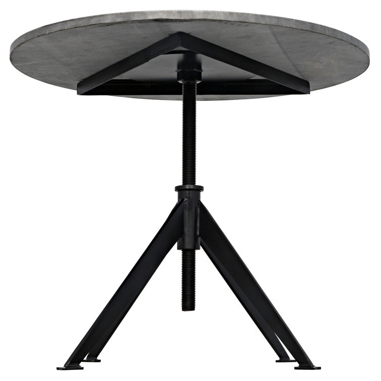 Gray Round Marble Top Adjustable Bistro Table