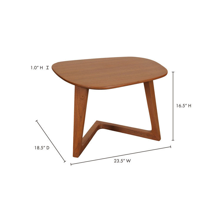 Mid-Century Modern Oval Walnut End Table