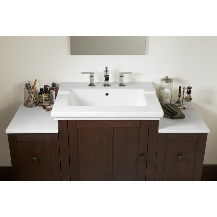 Tresham 25" White Ceramic Vanity Top with Integrated Sink
