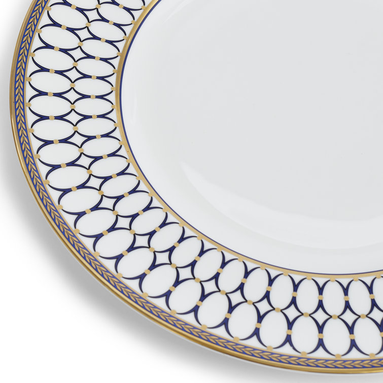 Blue and Gold Porcelain 10.75" Dinner Plate