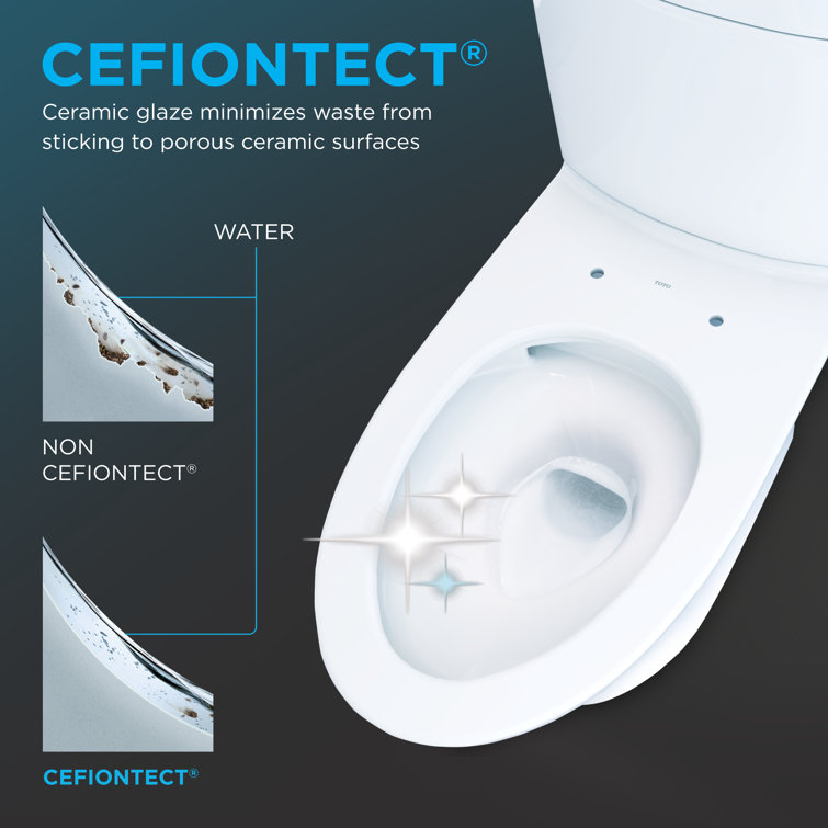 White Elongated Dual Flush Two-Piece Toilet with Tornado Flush