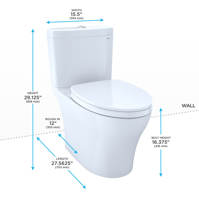 Bone Vitreous China Dual Flush Elongated Two-Piece Toilet