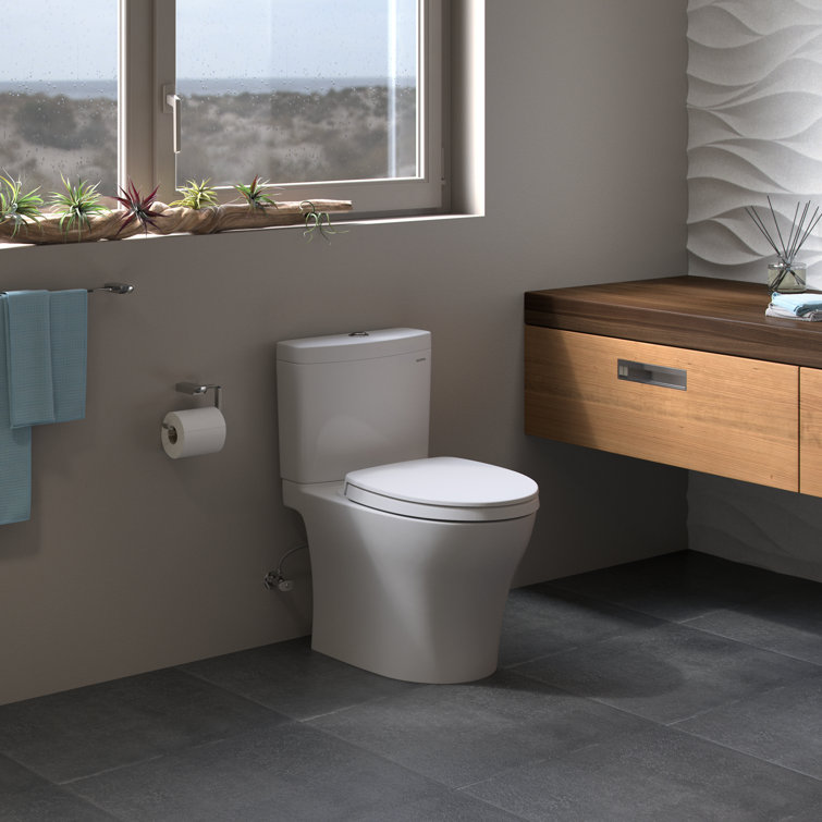 White Elongated Dual Flush Two-Piece Toilet with Tornado Flush