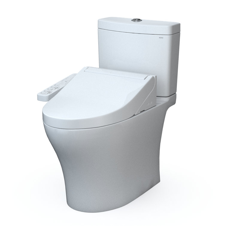 Cotton White Dual Flush Elongated Bidet Toilet with Washlet Seat