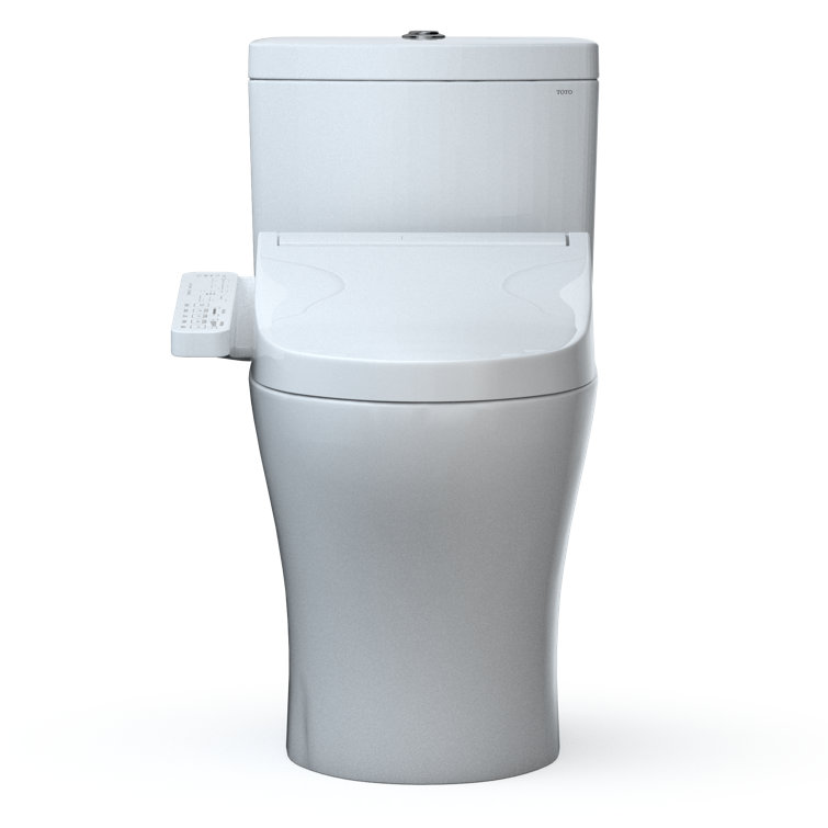 Cotton White Dual Flush Elongated Bidet Toilet with Washlet Seat