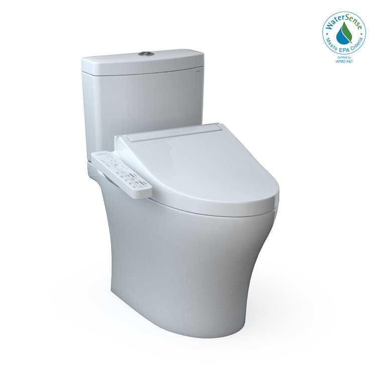 Cotton White Dual Flush Elongated Bidet Toilet with Washlet Seat