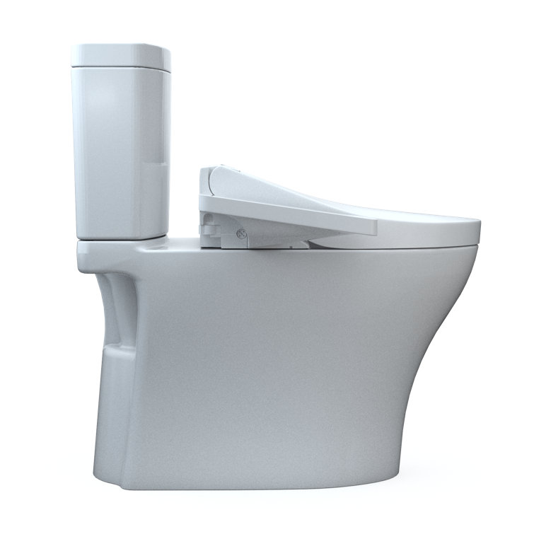 Cotton White Dual Flush Elongated Bidet Toilet with Washlet Seat
