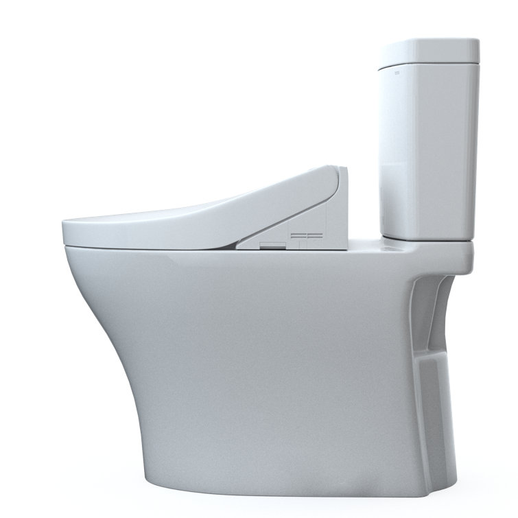 Cotton White Dual Flush Elongated Bidet Toilet with Washlet Seat