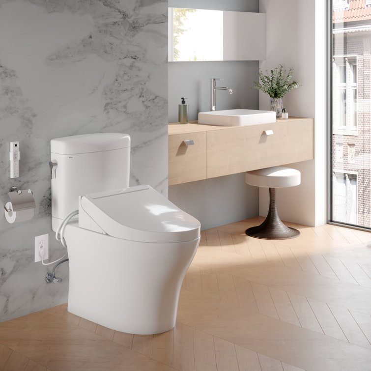 Cotton White Round Heated Electronic Bidet Seat