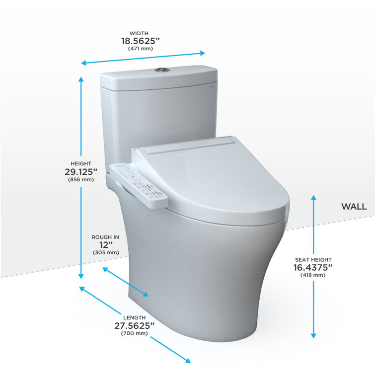 White Vitreous China Elongated Dual Flush Two-Piece Toilet