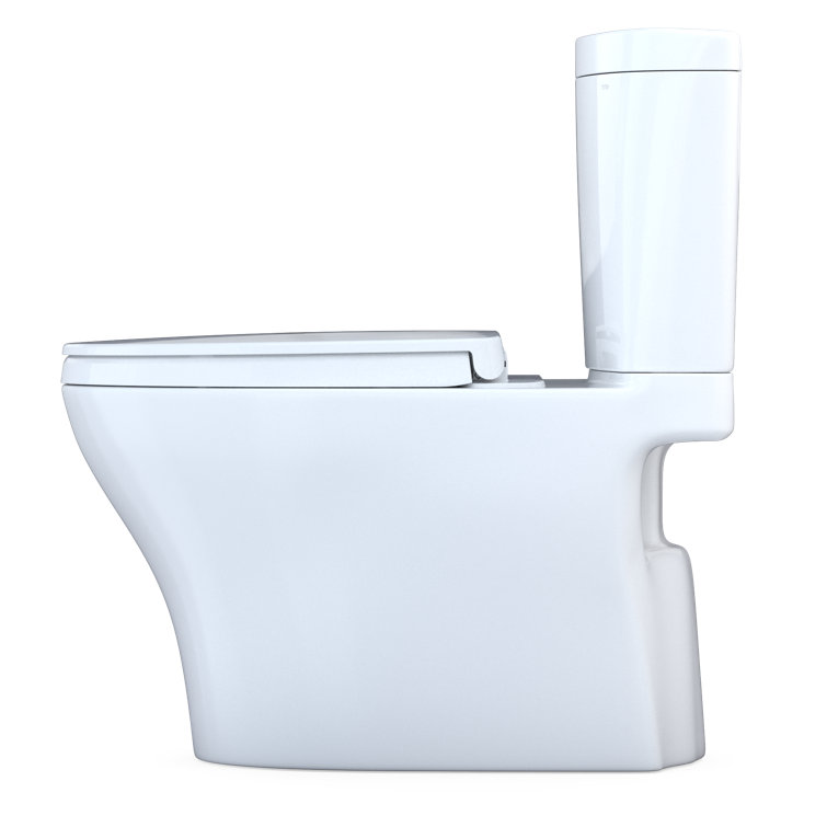 Cotton White Dual Flush Elongated Two-Piece Toilet with SoftClose Seat
