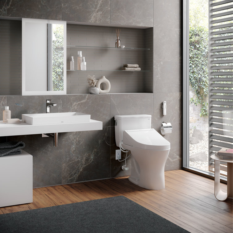 Cotton White Round Heated Electronic Bidet Seat