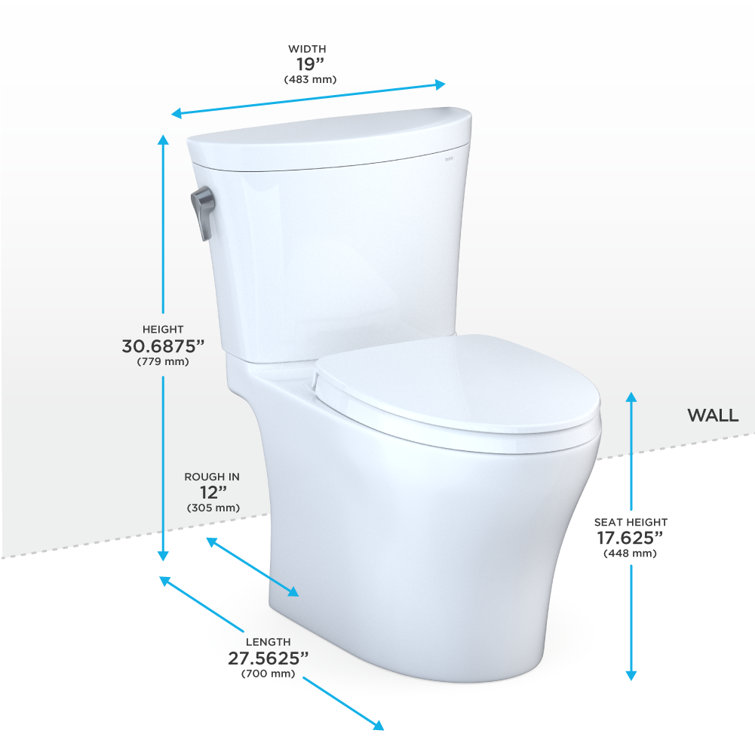 Cotton White Dual Flush Elongated Two-Piece Toilet with SoftClose Seat