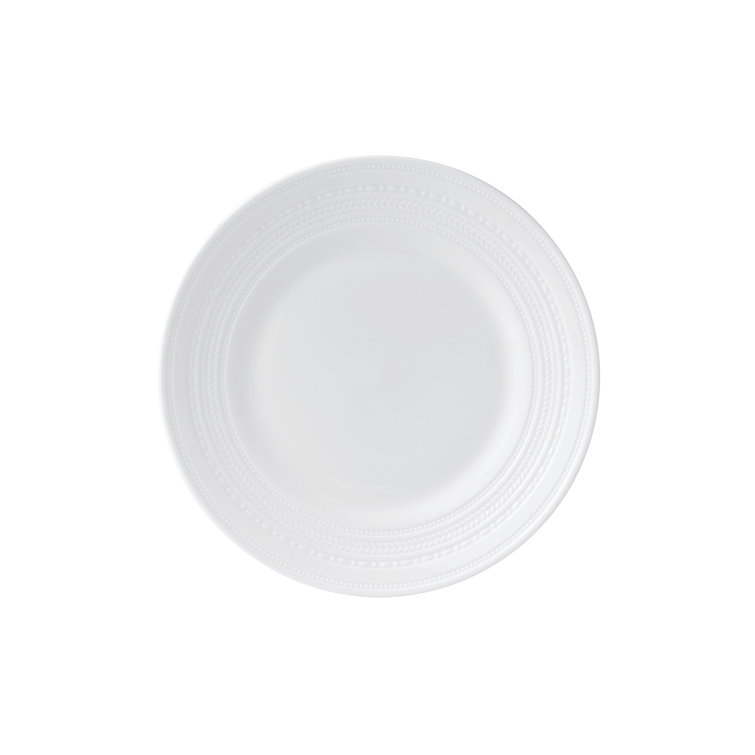 Intaglio 8" White Porcelain Salad Plate