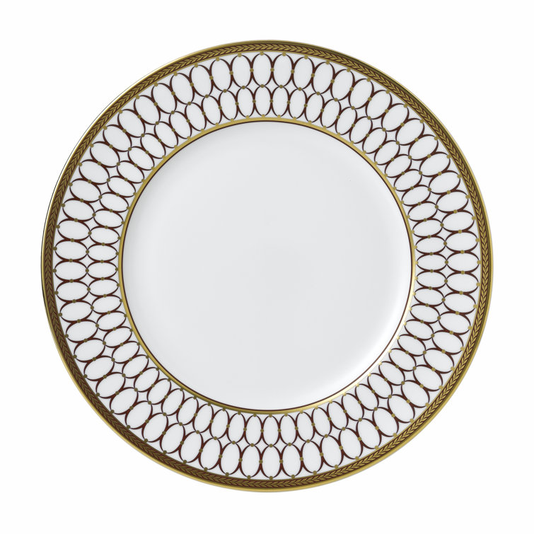 Renaissance Red and Gold Porcelain Dinner Plate 10.75"