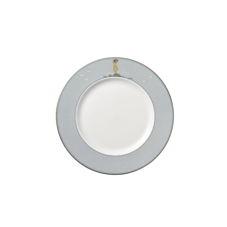 Blue Hand-Painted Porcelain Coastal Dinner Plate