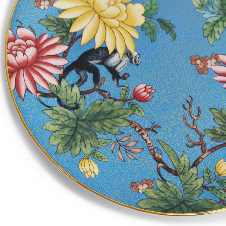 Sapphire Garden Blue Porcelain Round Appetizer Plate