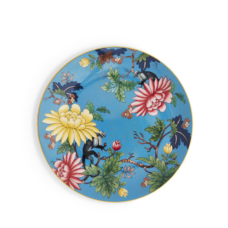 Sapphire Garden Blue Porcelain Round Appetizer Plate