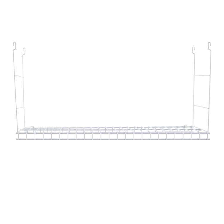 24-Inch White Steel Wire Hanging Storage Shelf, 2 Pack