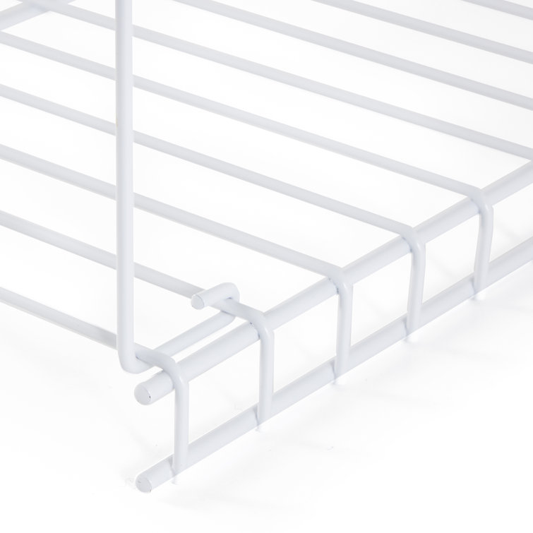 24-Inch White Steel Wire Hanging Storage Shelf, 2 Pack
