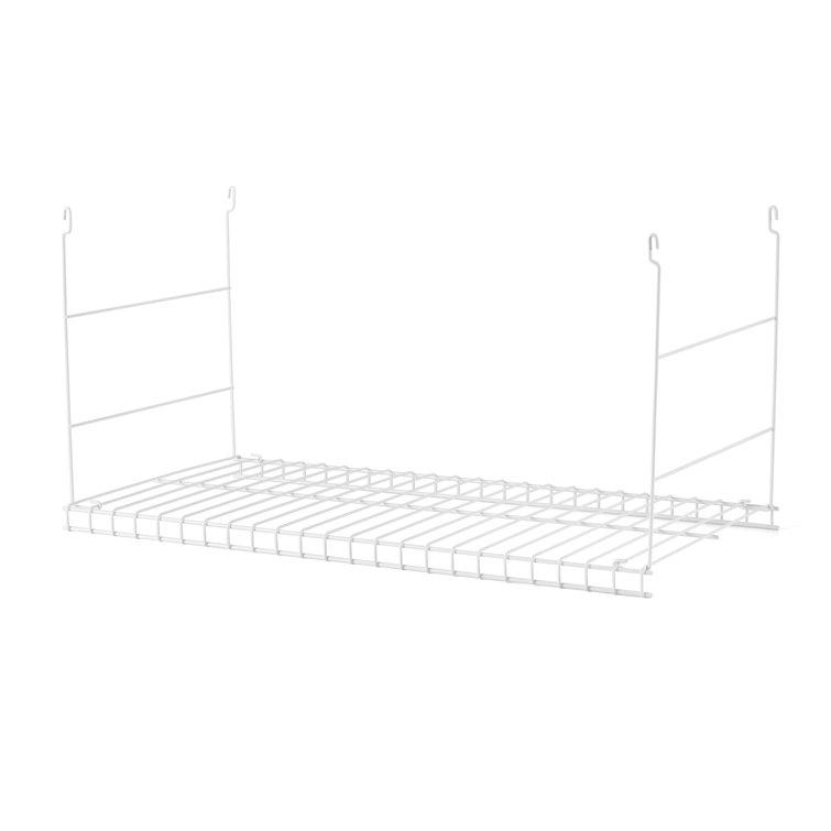 24-Inch White Steel Wire Hanging Storage Shelf, 2 Pack
