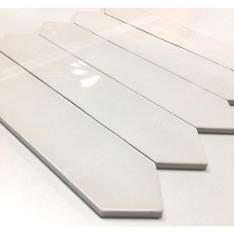 Italy White Glossy Ceramic 2.5" x 13" Picket Wall Tile