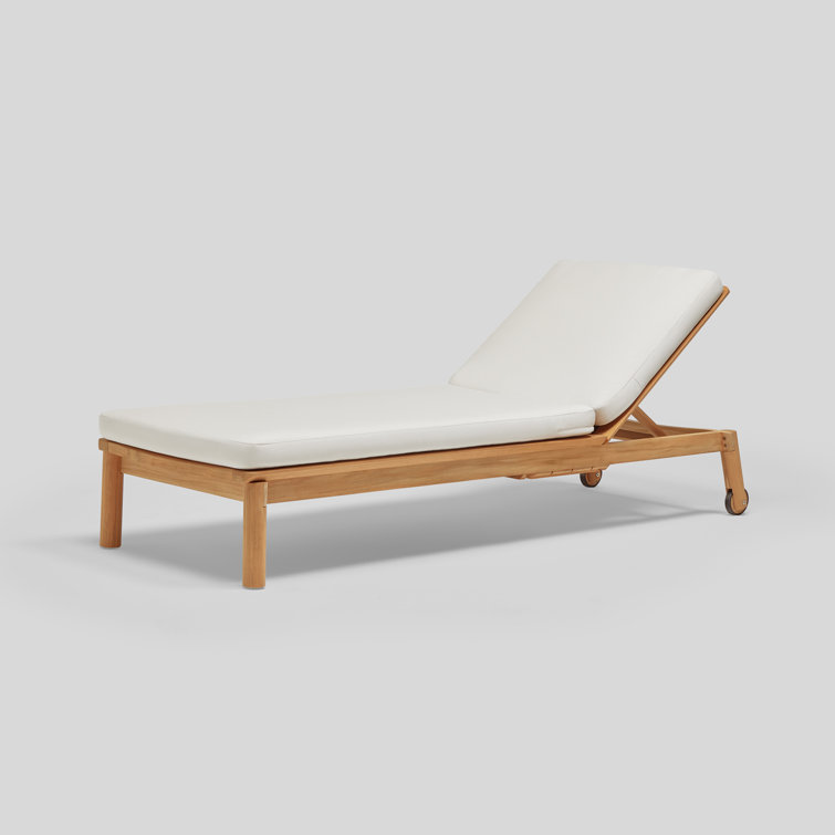 Teak Outdoor Chaise Lounge with Sunbrella Cushions