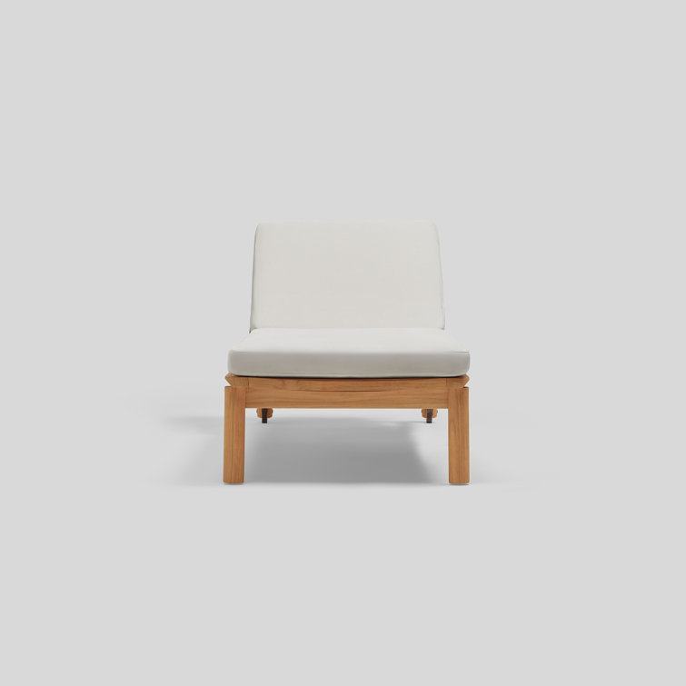 Teak Outdoor Chaise Lounge with Sunbrella Cushions