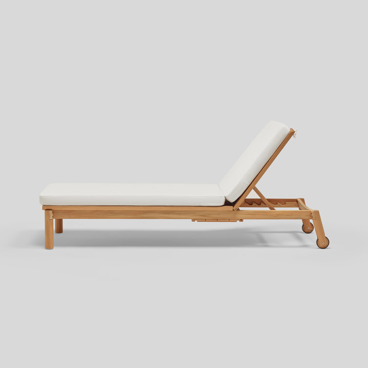 Teak Outdoor Chaise Lounge with Sunbrella Cushions