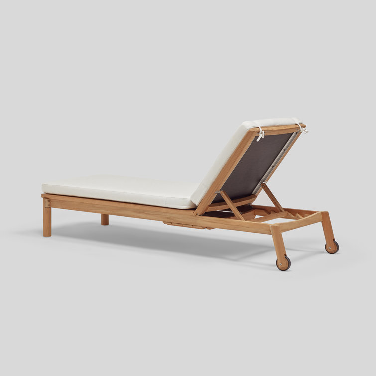 Teak Outdoor Chaise Lounge with Sunbrella Cushions