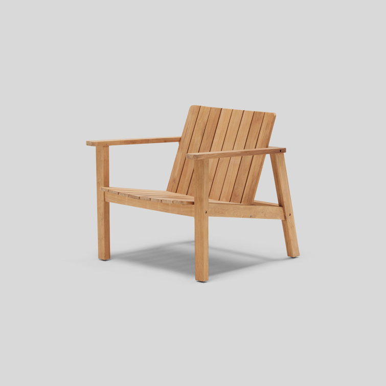 Teak Natural Wood Outdoor Adirondack Chair with Arms