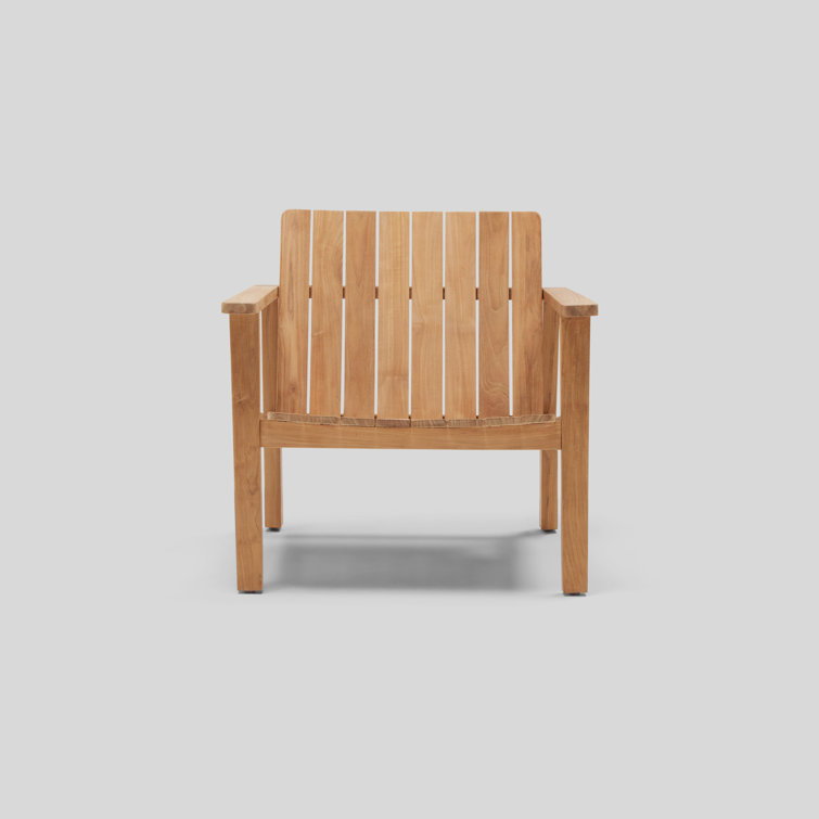 Teak Natural Wood Outdoor Adirondack Chair with Arms
