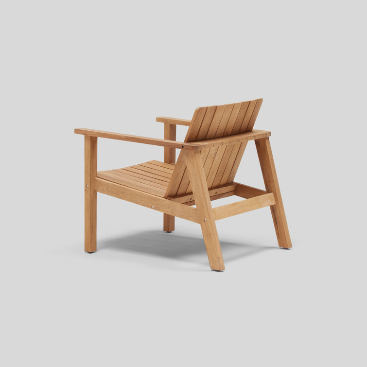 Teak Natural Wood Outdoor Adirondack Chair with Arms