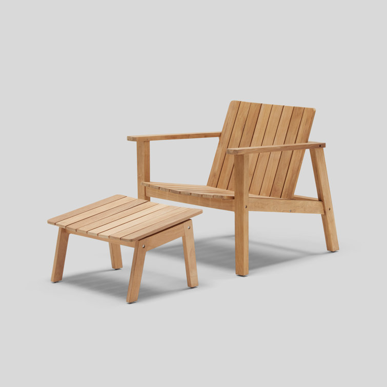 Haven Teak Outdoor Adirondack Chair with Ottoman