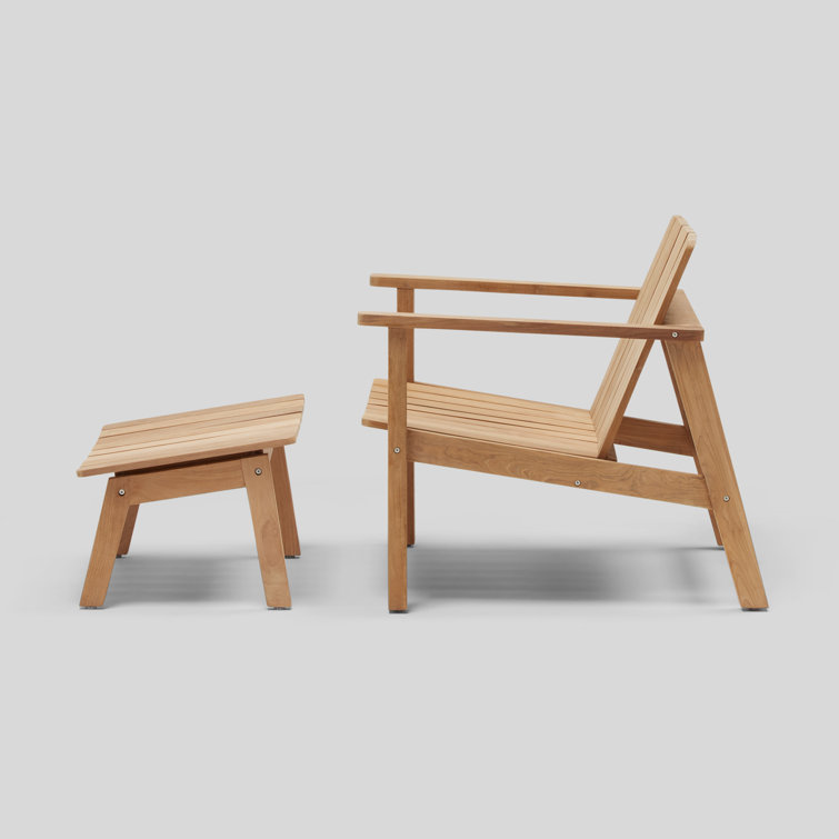 Haven Teak Outdoor Adirondack Chair with Ottoman