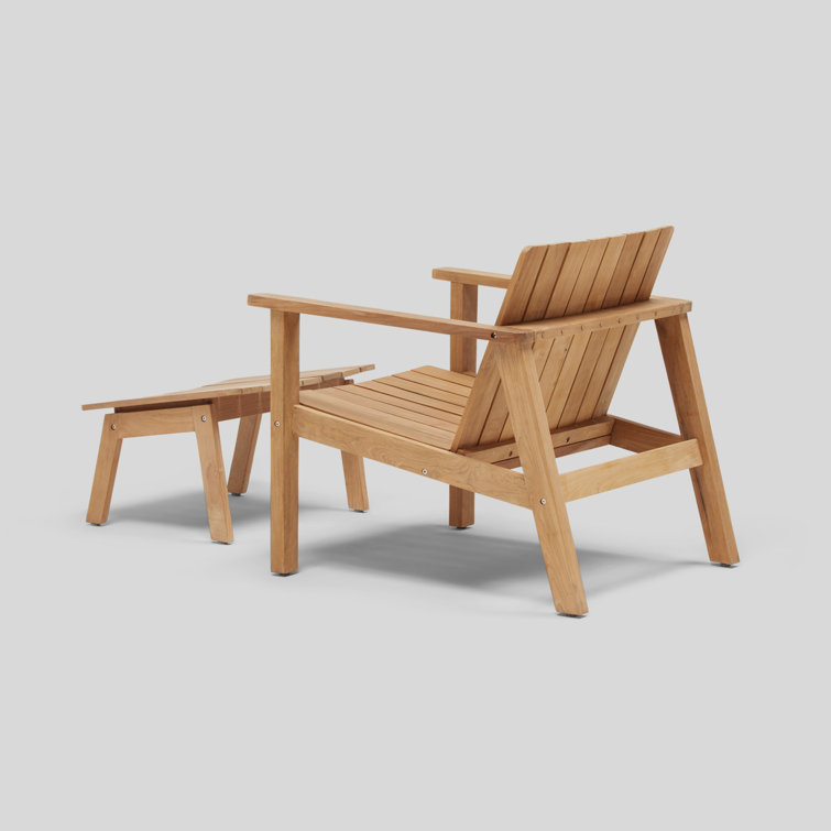 Haven Teak Outdoor Adirondack Chair with Ottoman