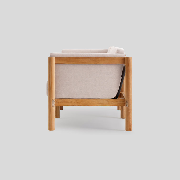 Haven Teak Outdoor Sofa with Sunbrella Ashe Cushions
