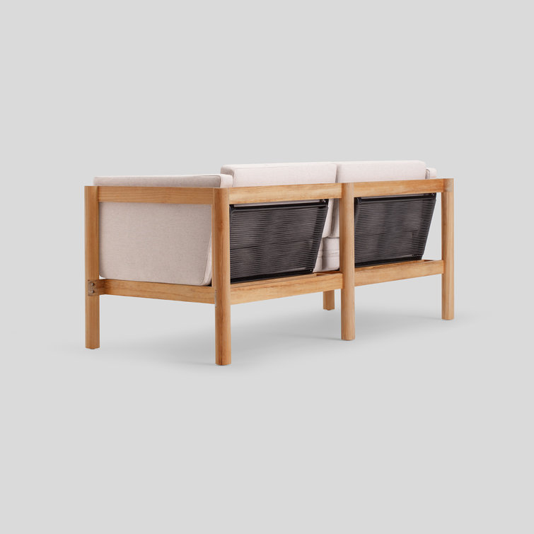 Haven Teak Outdoor Sofa with Sunbrella Ashe Cushions